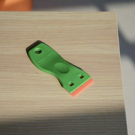 Foshio Yellow Plastic Razor Blade Scraper with Contoured Handle and 100 Pack, green