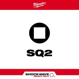 Milwaukee 48-32-4215 Shockwave 6" Power Bit Sq Recess #2 (10 Pack)