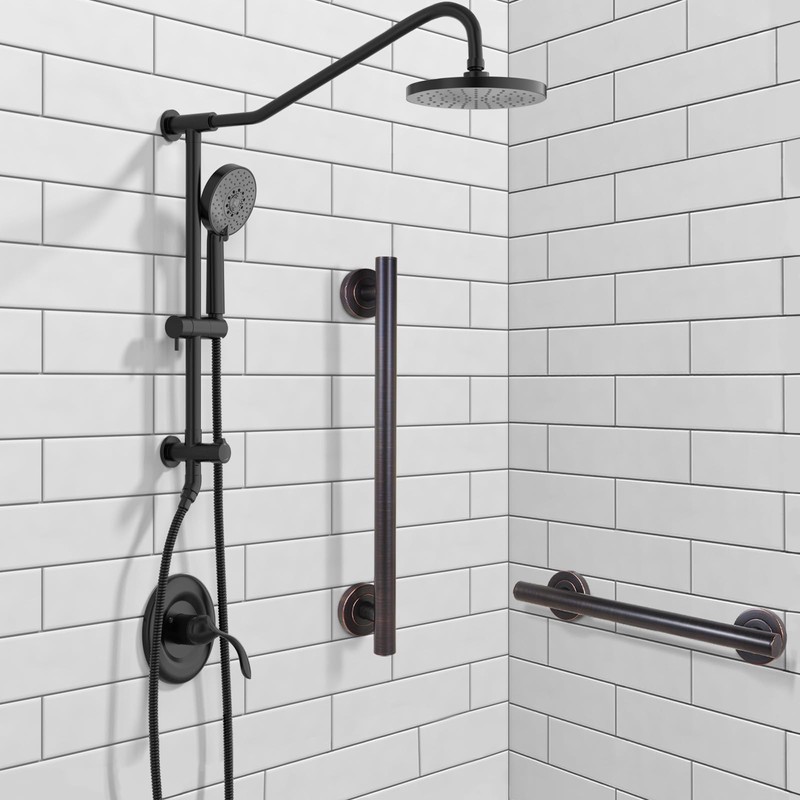 Lava Odoro Shower Grab Bar, Modern Stainless Steel Handicap Grab