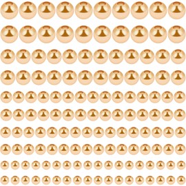 Unvtap Pack of 1600 Gold Beads 2.4/3.2/4/5/6 mm Crimp Beads, Small Metal Golden Beads, Beads for Bracelets, Gold, Gold Spacer Beads for Bracelets, Necklaces, Jewellery, Crafts Making