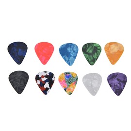 FASJ Púas de bajo, púas de Guitarra Coloridas Retro Ligeras portátiles para Ukelele para Principiantes para Guitarra eléctrica para Banjo(0,71 mm, Caja Negra)