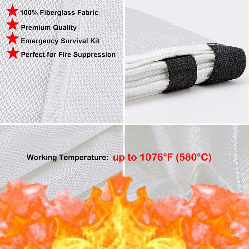 TONYKO Emergency Fire Blanket for Home and Kitchen -4Pack- Orange