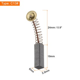 sourcing map 10pcs Carbon Brush 19mm x 5.9mm x Electric Motor Replacement Part Rotary Tool Cutting Machine Polisher Brushes for Repair Power Tools