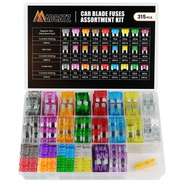 MADCATZ 315 Pcs Car Fuse Assortment Kit, 90 Standard + 108 Mini + 117 LP Mini Blade Fuses Set (2A 3A 5A 7.5A 10A 15A 20A 30A 40A) Automotive Fuse for RV,Truck,Auto Accessories