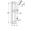 Grohe 2759810E New Tempesta 1.5 GPM 2-Spray Shower Rail, StarLight