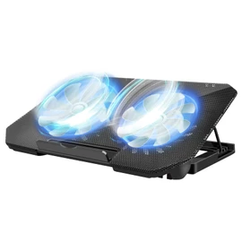 Laptop Cooling Pad Cooling Pad with 2 Cooling Fans, 4 Levels of Advanced Adjustment, Laptop Cooler with LED Light, High Air Flow with Speed Scroll Switch, Low Noise, 2 USB Ports, Metal Mesh Design, Fits Notebooks up to 9-17 Inches for PC, Macbook, Macboo