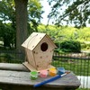 Wooden Birdhouse Crafting Kit: 12 DIY Unfinished Bird House with