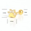18g Mini Paw Print CZ Stud Earrings Sterling Silver Cartilage