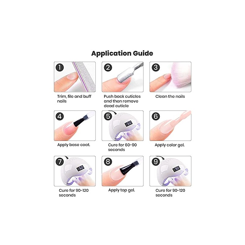 RARJSM Icy Jelly Gel Nail Polish Set of 6 Translucent