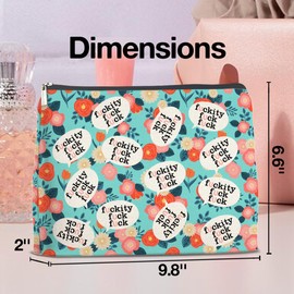 UPNEGE Humor Floral Makeup Bag Gifts for Women Cute Flowers Funny Cosmetic Bag Zipper Pouch