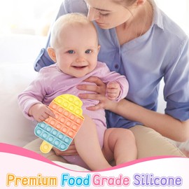 Push Bubble Fidgets Toys, Ice Cream Sensory Toy Gift for Toddler Kids Boys Girls Age 3 4 5-7 9 Classroom Prize Interactive Game Party Favors Autism Special Need Stress Relief