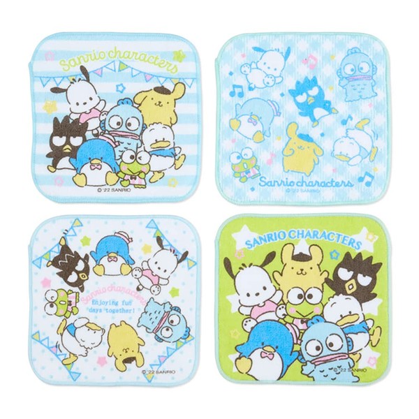 Sanrio 631418 Sanrio Character Petite Towel Set of 4 Washcloths