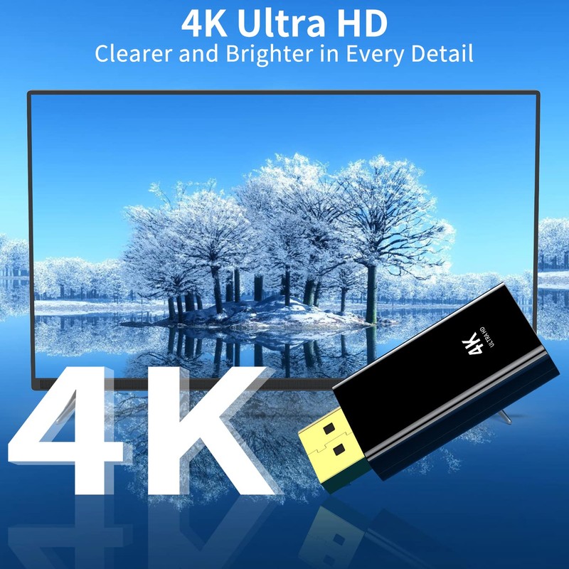 4K DisplayPort to HDMI Adapter 2-Pack,24K Gold Plated Uni-Directional Display
