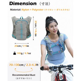 TRIWONDER Running Hydration Vest Women Men Lightweight Water Backpack Reflective Breathable Water Bladder Bag for Marathon Cycling Hiking (Grey - Vest Only, One Size)