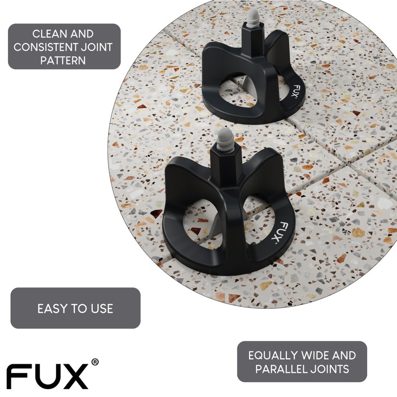 FUX Tile Levelling System 3mm, 200 Pieces Threaded tabs Joint