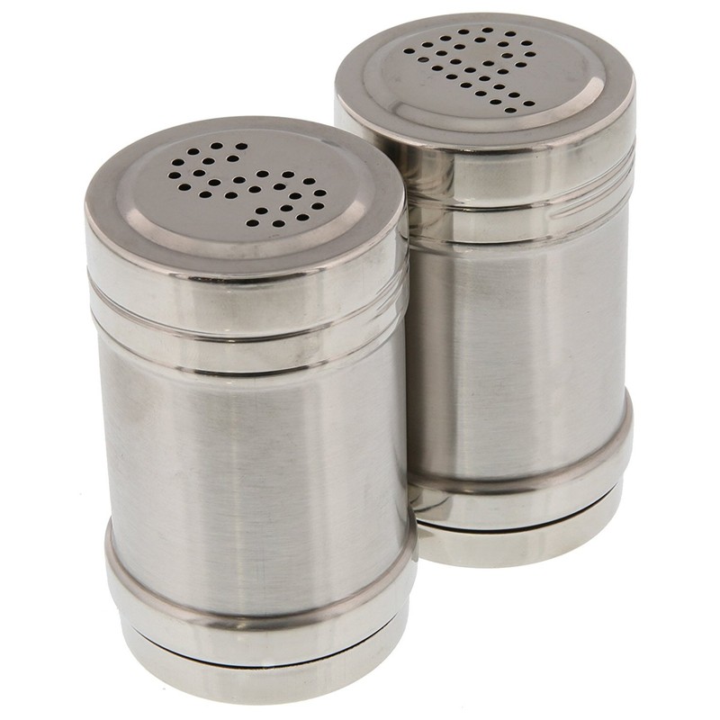 Stainless Steel Salt and Pepper Shakers Set for Kitchen Condiments