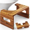 BLUEWEST Foldable Toilet Stool, 7'' and 9'' Adjustable Heights Acacia