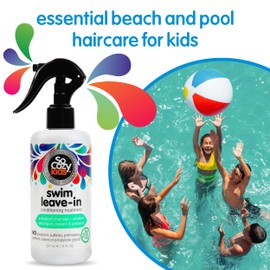 SoCozy Swim Leave In Conditioner Spray & Treatment for Kids Hair (8 Fl Oz) Protects & Repairs Pool, Sun & Salt Damaged Hair, Gentle Formula with Activated Charcoal, Vitamin B5 & Sunflower Seed Extract