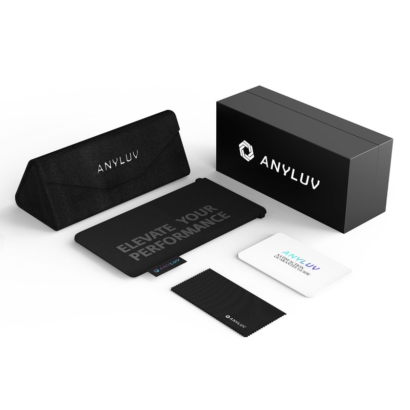 ANYLUV Blue Light Glasses Men, Carbon Fiber Square Eyewear, Lightweight