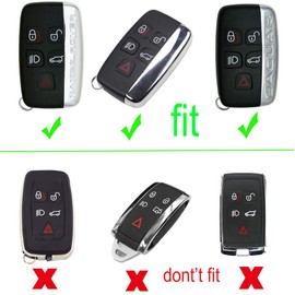 Btopars 2pcs 5 Buttons Smart Remote Keyless Key Fob Silicone Rubber Case Cover Protector Holder Compatible with Jaguar F-Pace F-Type XJ XE XF Black Blue