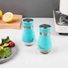 Lonffery Salt and Pepper Shakers, Stainless Steel and Glass Bottle,
