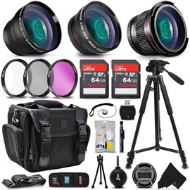 58mm HD Professional 3 Lens Accessory Kit for Canon EOS Rebel T7i T7 T6i T6S T6 T5i T5 T3i EOS 80D 77D 70D 60D EOS 9000D 8000D 800D 760D 750D 700D 650D 1300D 1200D 5D Mark III 5D Mark ii 6D 7D Mark ii