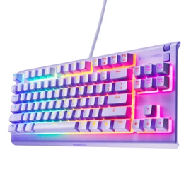 SteelSeries Apex 3 TKL Lavender RGB Gaming Keyboard — Tenkeyless Compact Form Factor — 8-Zone RGB Illumination — Water and Dust Resistant — Whisper-Quiet Gaming Switch