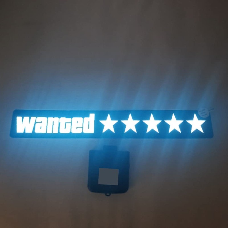 Windshield Electric Wanted Car LED White Light Up Window Stickers