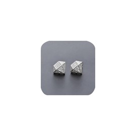 Unisex Diamond Shaped Stud Earrings for Man and Women Cubic Zirconia 925 Sterling Silver Geometric Diamond Triangle Minimalist Diamond Unique Small Thin Stud Earrings Jewelry Gift
