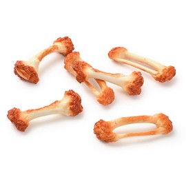 HUIANER 6pcs Artificial Chicken Leg Bone Fake Chicken Wing Bone Lifelike Fake Fried Food for Photography Prop Key Chain Desk Shops Party Display Decor