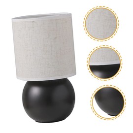 Operitacx Vintage Japanese Style Ceramic Bedside Table Lamp USB Port Dimmable Decorative Night Light for Bedroom for Girls Rooms Soft Shade 1-Pack