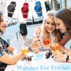 yunanwa 10 Pack Women Men Unisex Platinum Watches Roman Leather