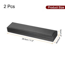 HARFINGTON 2pcs Single Watch Case, Genuine Leather Watch Travel Storage Display Box for Men Women with Removable Cushion, Portable Watch Holder Organizer for Watches, Black, Rectangle