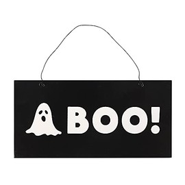 Something Different HA_37531 Hanging Sign | Boo Ghost | 1pc. 122g, Black/White