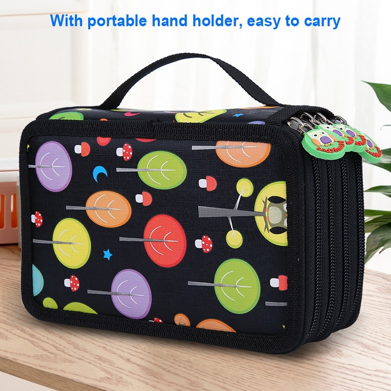 72 Slots Colorful Student Fabric Pen Bag Pencil Pouch Box