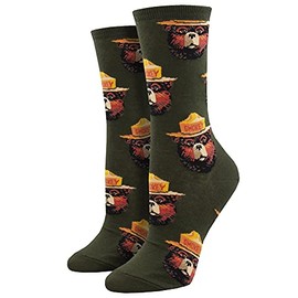Women's Crew Socks Smokey The Bear Face
