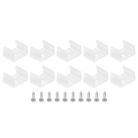 PATIKIL LED Strip Light Clips, Pack of 100 Mounting Brackets, Mounting Clips, Plastic Clamp Holder with Screws for 14 mm - 17 mm Neon RGB Light Cable Tape, Transparent