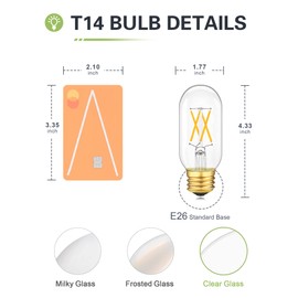 LUMILECT T45 E26 LED Bulb Dimmable 40W Equivalent E26 Bulb 4 Watt Warm White 2700K E26 Edison Bulb AC120V 400lm Tubular Clear T14 LED Light Bulbs for Pendant, Sputnik,Vanity,Wall sconces, 4 Pack