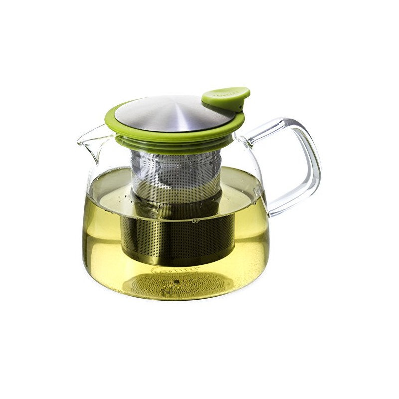 Forlife Bell Glass Teapot with Basket Infuser, 24-Ounce/730ml, Lime