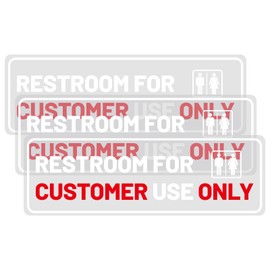 10 Pcs Restroom For Customers Use Only Signs, Restroom Signs for Business Vinyl Bathroom Toilet Door Sign Stickers Decal for Home Office Restaurant Business Store Cafe