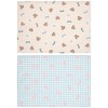 Small Placemat Set of 2, 9.8 inches (25 cm), 13.8 inches (35 cm), 100% Cotton, Made in Japan, Small, Kids, Girls, Boys (Bears (Beige) & Ribbon (Light Blue)