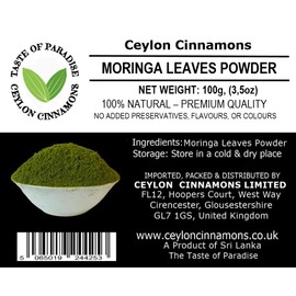 Dried Moringa Leaves Powder, 100g / 3.5oz Premium Quality, Green Superfood, Caffeine Free