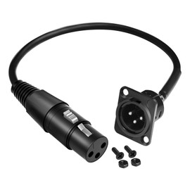 Laratechuu 13.8in D Type XLR Connector Cable [New Version 2025] D Type Connector Cable D Series Pass Through Cables 3 Pin XLR D Series Short Cord for Audio Equipment Mixers with Screws (M to F)