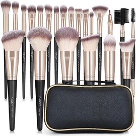 Makeup Brushes 22Pcs Professional Makeup Brush Set Blending Foundation Powder Blush Concealers Eyeshadow Eyebrow Eyeliner Brushes Premium Synthetic Make up Brushes Set with Brush Bag