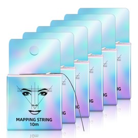ATOMUS Eyebrow Mapping String, 6 Pieces 10M Pre Dyed Microblading Strings with Box for Eyebrow Mapping Measurement Marking Symmetrical Eyebrow Thread (Black)
