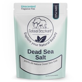 Natural Elephant Dead Sea Salt for Soaking & Bathing | 1 Pound Bag (16oz) | Fine Grain | 100% Natural and Pure