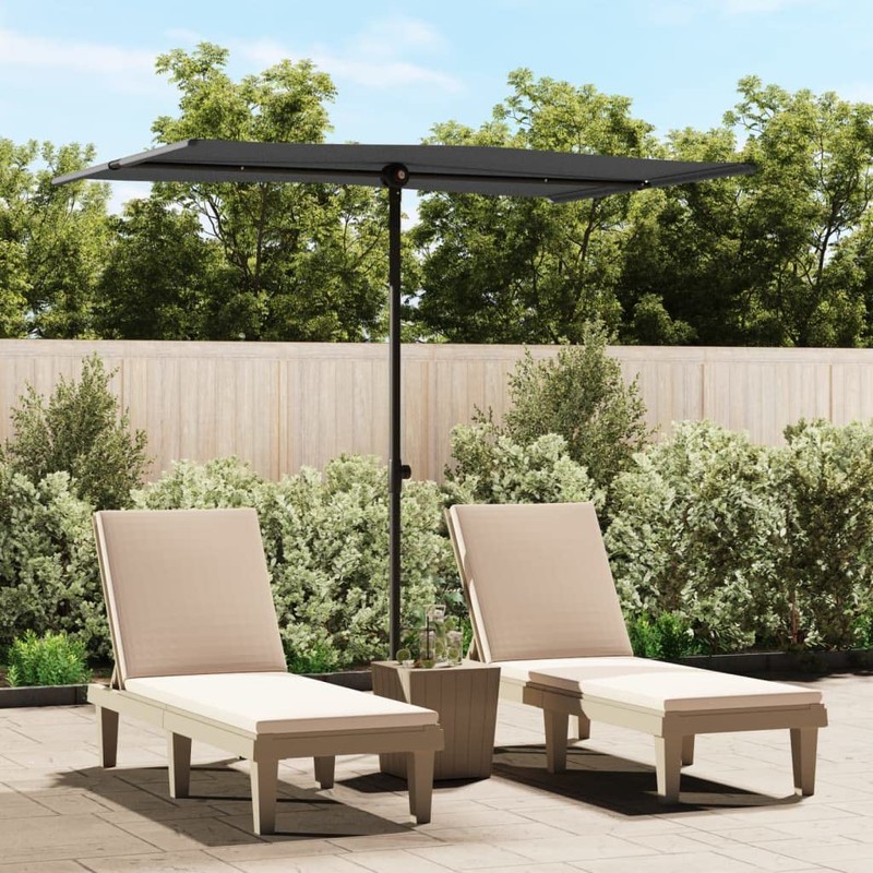 vidaXL Rectangular Outdoor Parasol with Aluminum Pole - Anthracite Fabric
