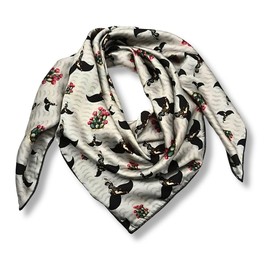 Helder Creek Co Wild Rag Silk Scarf 36'', Western Cowboy Scarves, Square Bandana,Silky Wild Rags (Grey,Black & Pink)