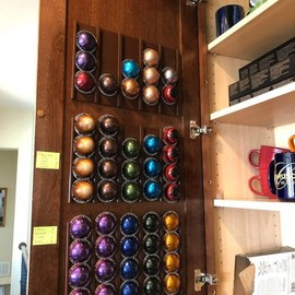 Pod Holder for Vertuo Pods | Under Cabinet or Wall Mounted Storage for Pods | Minimalist Design to Declutter Your Kitchen | MADE IN USA (Brown)