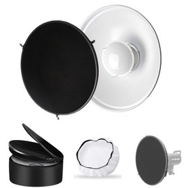 Godox 16.5inch/42cm White Beauty Dish Bowens Mount Reflector w/Honeycomb,White Diffuser and Carry Bag, Light Modifier for Bowens Mount Monolight for Godox SK400II, AD600Pro, AD600BM, MS300